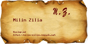 Milin Zilia névjegykártya